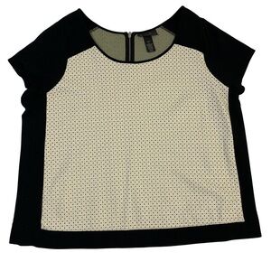 Lane Bryant Neutral Perforated Women's Top Faux Leather Top, Size 22/24